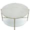 Faux White Marble, Glass & Gold Modern Round Coffee Table